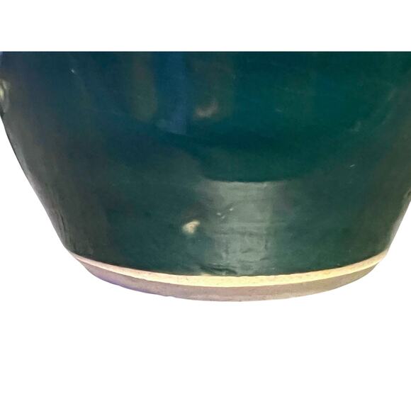 DK Clay Ocean Blue Ruffle Rim Vase-North Carolina Studio Pottery-6''-Stoneware - Picture 7 of 7